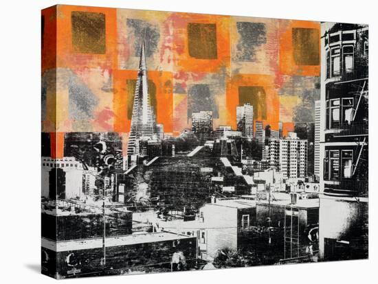 Urban Collage Skyline-Deanna Fainelli-Stretched Canvas