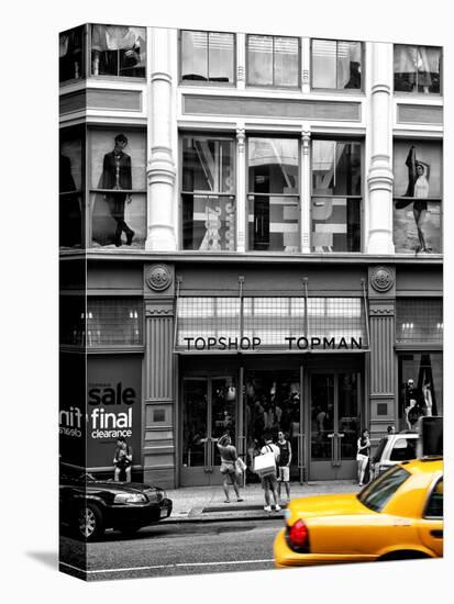 Urban Scene, Yellow Taxi, Topshop Store Front, Broadway, Soho, Manhattan, New York Colors-Philippe Hugonnard-Premier Image Canvas
