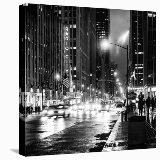 Urban Street View on Avenue of the Americas by Night-Philippe Hugonnard-Premier Image Canvas