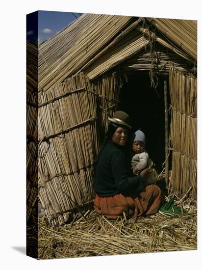 Uro Indian Woman and Baby, Lake Titicaca, Peru, South America-Sybil Sassoon-Premier Image Canvas