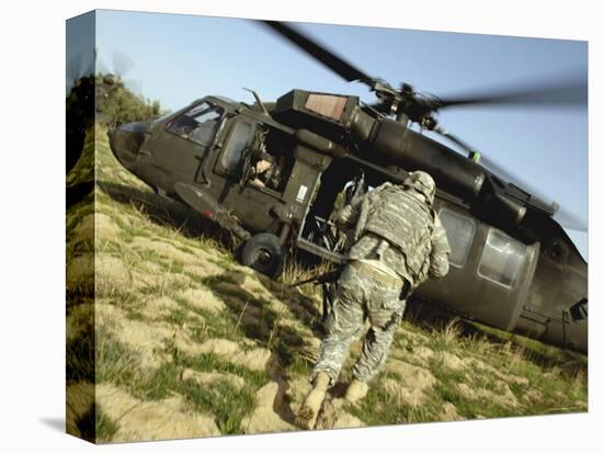 US Army Soldiers Board a UH-60 Black Hawk Helicopter-Stocktrek Images-Premier Image Canvas
