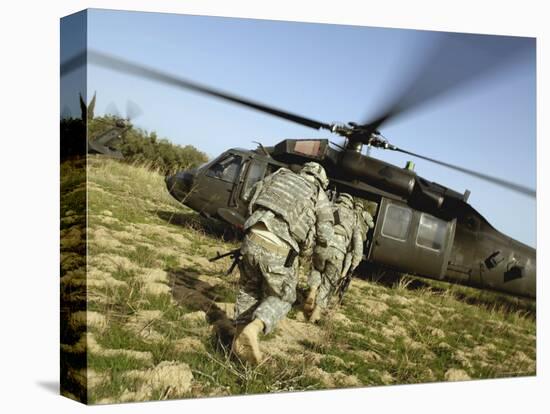 US Army Soldiers Prepare to Board a UH-60 Black Hawk Helicopter-Stocktrek Images-Premier Image Canvas