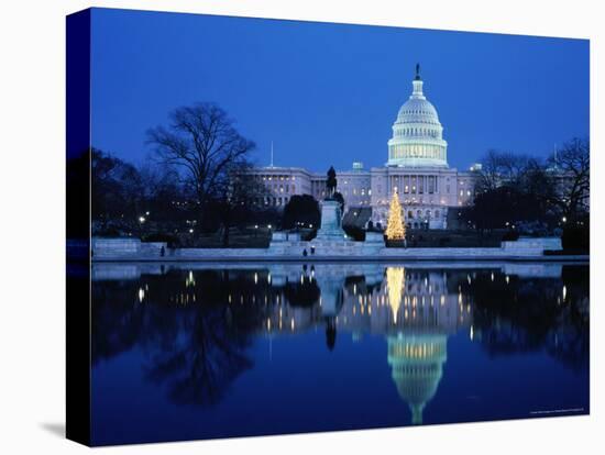 US Capitol and Christmas Tree-Walter Bibikow-Premier Image Canvas