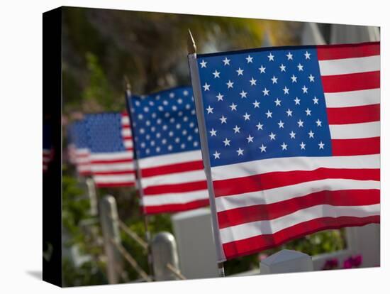 Us Flags Attached to a Fence in Key West, Florida, United States of America, North America-Donald Nausbaum-Premier Image Canvas