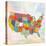 US    lower 48, states, us map-Robbin Rawlings-Stretched Canvas