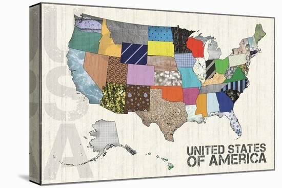 US Map-Lauren Gibbons-Stretched Canvas