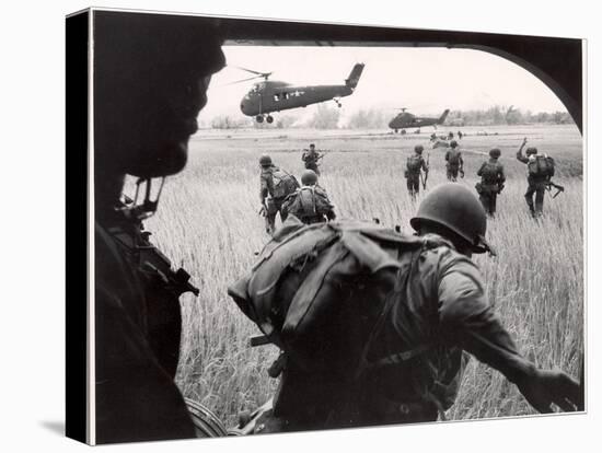 US Marines 163rd Helicopter Squadron Discharging South Vietnamese Troops for an Assault-Larry Burrows-Premier Image Canvas