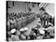 US Officers Line Deck of USS Missouri as Japanese Delegation Prepares to Sign Surrender Documents-Carl Mydans-Premier Image Canvas