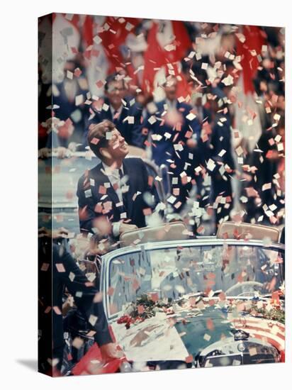 US President John F. Kennedy Receiving a Ticker Tape Parade During a State Visit to Mexico-John Dominis-Premier Image Canvas