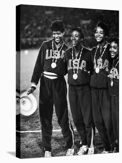 US Relay Team, Wilma Rudolph and Martha Hudson at Olympics-George Silk-Premier Image Canvas