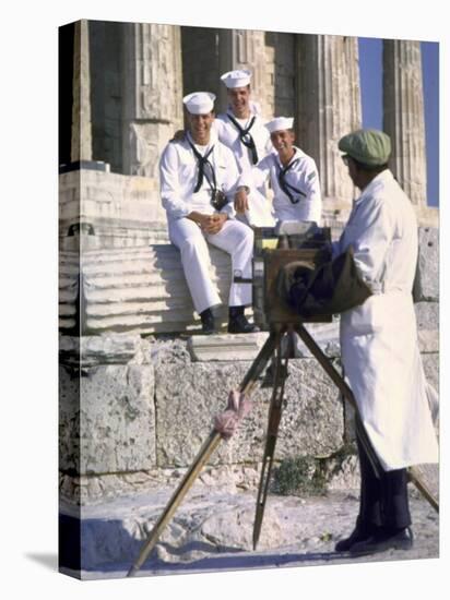 US Sailors Taking Photo at Greek Ruins-John Dominis-Premier Image Canvas