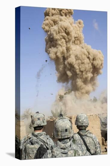 US Soldiers Destroy an Insurgent Hideout in Shuzayf, Iraq, on March 26, 2009-null-Stretched Canvas