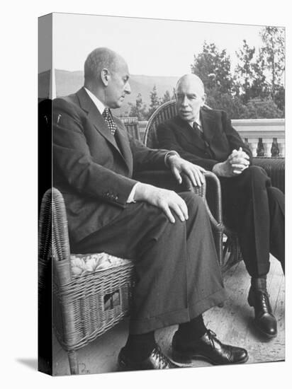 US Treasury Sec. Henry Morgenthau Jr. and British Economist John Maynard Keynes-Alfred Eisenstaedt-Premier Image Canvas