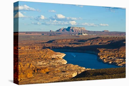USA, Arizona, Page, Lake Powell Vistas, cruising Boat-Bernard Friel-Premier Image Canvas