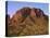 USA, Arizona, Picacho Peak State Park, Sunrise Light on Steep Cliffs with Saguaro Cacti-John Barger-Premier Image Canvas