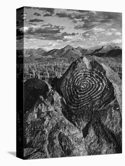 USA, Arizona, Saguaro National Park. Petroglyphs on Signal Hill-Dennis Flaherty-Premier Image Canvas