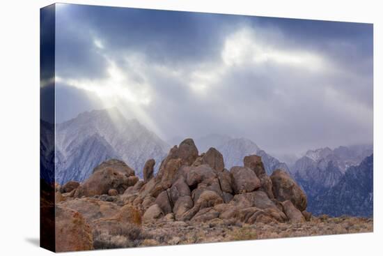 USA, California, Alabama Hills. Storm Clouds over Lone Pine Peak-Don Paulson-Premier Image Canvas