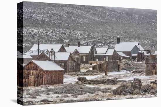 USA, California, Bodie. Abandoned Buildings in Snowfall-Don Paulson-Premier Image Canvas