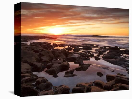 USA, California, La Jolla. Sunset over Tide Pools at Coast Blvd. Park-Ann Collins-Premier Image Canvas