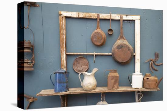 USA, California. Old pots, pans and water pitchers. (PR)-Alison Jones-Premier Image Canvas