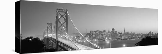 Usa, California, San Francisco, Bay Bridge, Night-null-Stretched Canvas