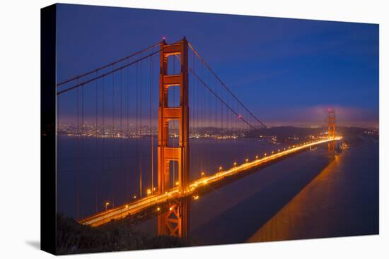 USA, California, San Francisco. Golden Gate Bridge Lit at Night-Jaynes Gallery-Premier Image Canvas