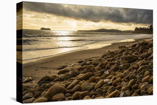 USA, California. Santa Barbara County, Montecito, Butterfly Beach eroded by king tides.-Alison Jones-Premier Image Canvas