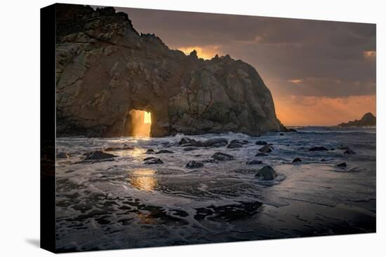Usa, California. Sunsets gleams through this hole in the rock along the Big Sur coast.-Betty Sederquist-Premier Image Canvas