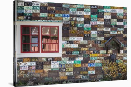 USA, Colorado, Crested Butte. Old License Plates on Building Wall-Jaynes Gallery-Premier Image Canvas