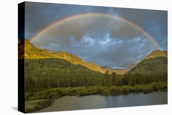 USA, Colorado, Gunnison National Forest. Rainbow over Slate River Valley-Jaynes Gallery-Premier Image Canvas