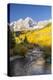 USA, Colorado, Maroon Bells. Mountain and stream in autumn forest.-Jaynes Gallery-Premier Image Canvas