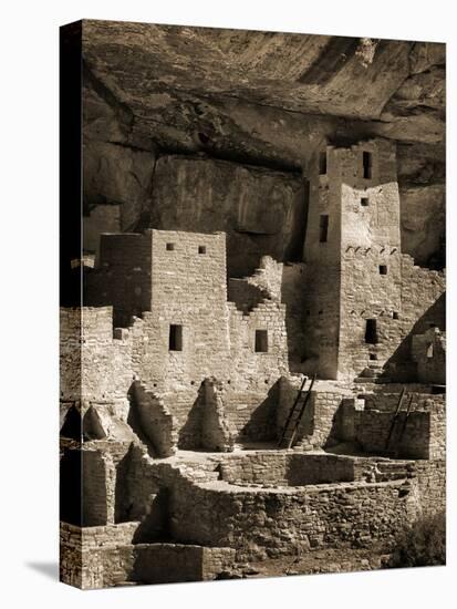 USA, Colorado, Mesa Verde National Park. Cliff Palace Ruin, Tinted Monochrome-Ann Collins-Premier Image Canvas
