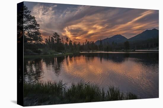 USA, Colorado, Rocky Mountain National Park. Sprague Lake at Sunset-Cathy & Gordon Illg-Premier Image Canvas