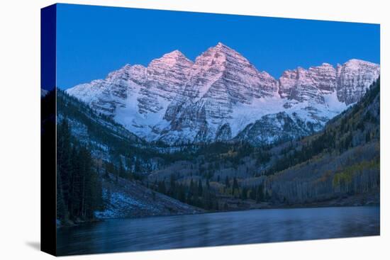 Usa, Colorado, Rocky Mountains, Aspen, Maroon Bells at Dawn-Christian Heeb-Premier Image Canvas