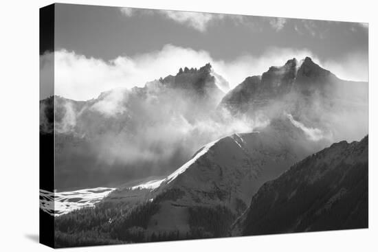 USA, Colorado, San Juan Mountains. Black and white of winter mountain landscape.-Jaynes Gallery-Premier Image Canvas