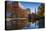 USA, Connecticut, Hartford, Bushnell Park, reflection of office buildings and Travelers Tower-Walter Bibikow-Premier Image Canvas