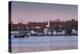 USA, Connecticut, Mystic, houses along Mystic River at dawn-Walter Bibikow-Premier Image Canvas