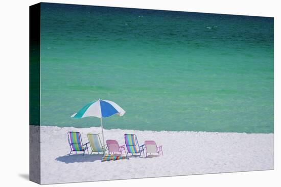 USA, Florida. Beach chairs on the Emerald Coast, Destin.-Anna Miller-Premier Image Canvas