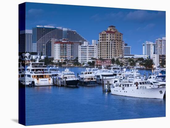 USA, Florida, Fort Lauderdale, Elevated View of Fort Lauderdale Beach from Intercaostal Waterway-Walter Bibikow-Premier Image Canvas