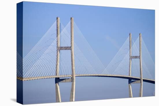 USA, Georgia, Savannah. Talmadge Memorial Bridge over the Savannah River.-Joanne Wells-Premier Image Canvas