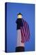 USA, Georgia, Tybee Island, Flag flying on lighthouse at Tybee Island.-Joanne Wells-Premier Image Canvas