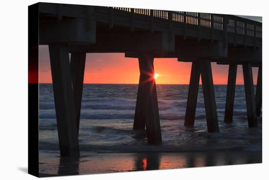 USA, Georgia, Tybee Island, Tybee Pier at sunrise.-Joanne Wells-Premier Image Canvas