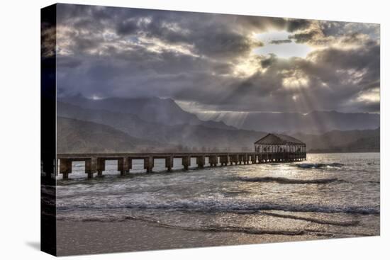 USA, Hawaii, Maui, Hanalei, Hanalei Pier at Sunset-Terry Eggers-Premier Image Canvas