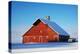 USA, Idaho, Old Red Barn and Truck after Snowstorm-Terry Eggers-Premier Image Canvas