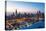 Usa, Illinois, Chicago. Aerial Dusk View of the City and Millennium Park in Winter.-Nick Ledger-Premier Image Canvas