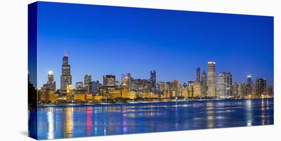 Usa, Illinois, Chicago. the City Skyline and a Frozen Lake Michigan from Near the Shedd Aquarium.-Nick Ledger-Premier Image Canvas