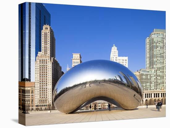 USA, Illinois, Chicago, the Cloud Gate Sculpture in Millenium Park-Nick Ledger-Premier Image Canvas