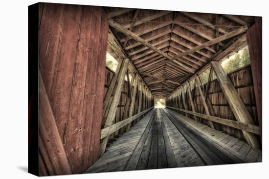 USA, Indiana, Carroll County. Lancaster Covered Bridge-Rona Schwarz-Premier Image Canvas