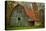 USA, Indiana. Rural Landscape, Vine Covered Barn with Red Roof-Rona Schwarz-Premier Image Canvas