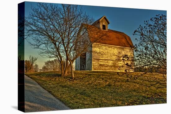 USA, Indiana, Rural Scene of Red Roofed Barn-Rona Schwarz-Premier Image Canvas